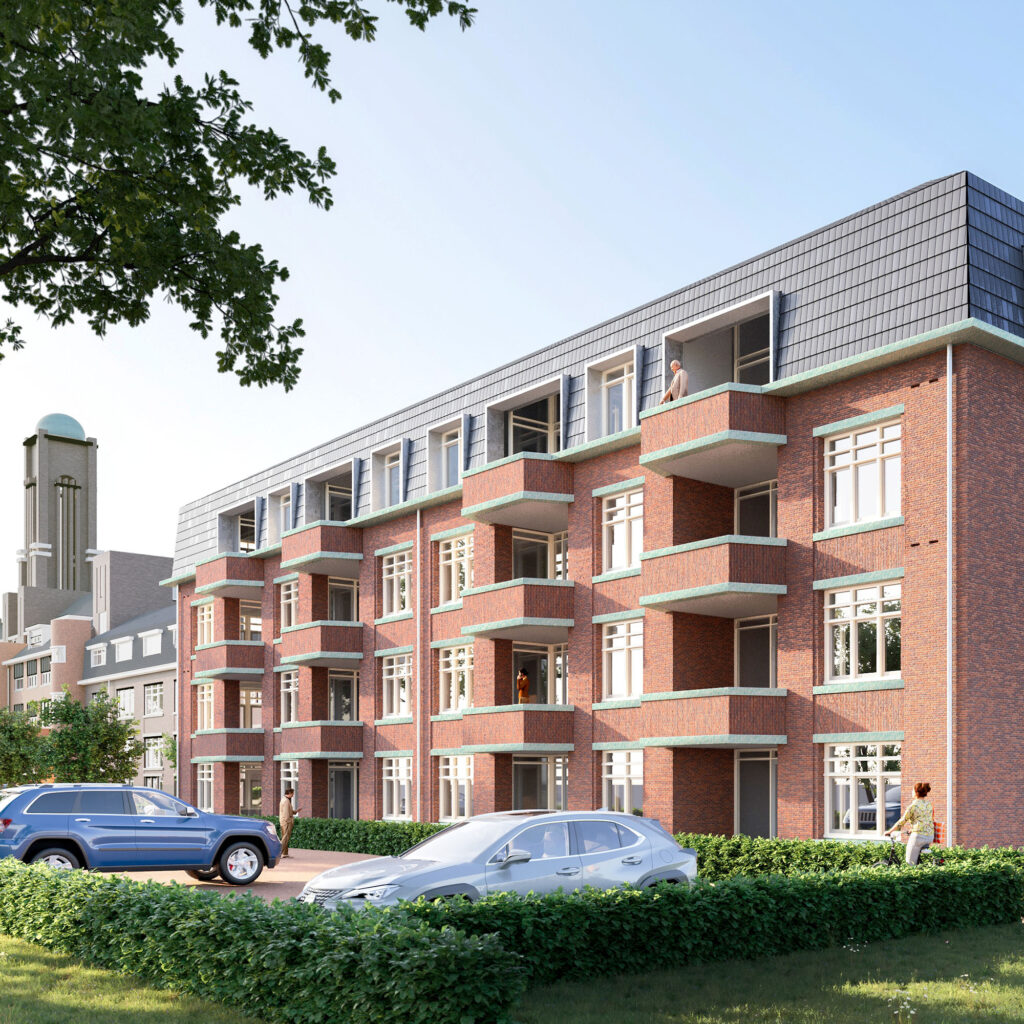 3D visualistie herbestemming en nieuwbouw Vincentius Udenhout, 3D impressie, architectuur, exterieur, nieuwbouw